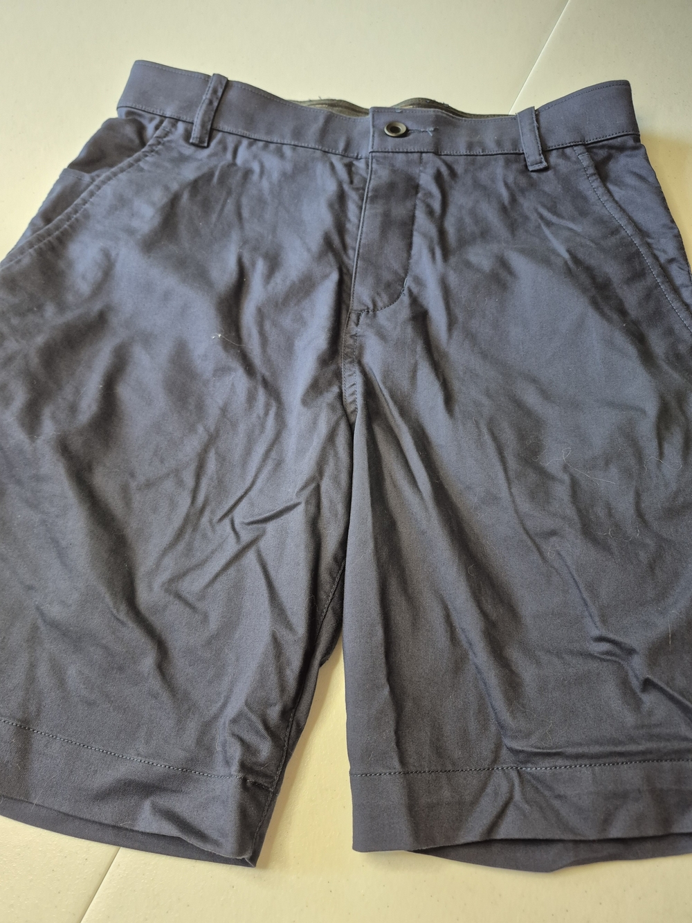 Nike Men's Navy Flat-Front Athletic Shorts